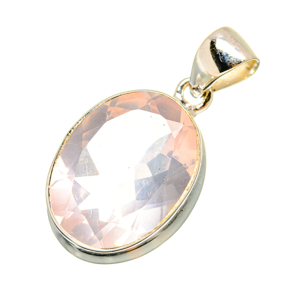 Rose Quartz Pendants handcrafted by Anasilvercos - PD8668