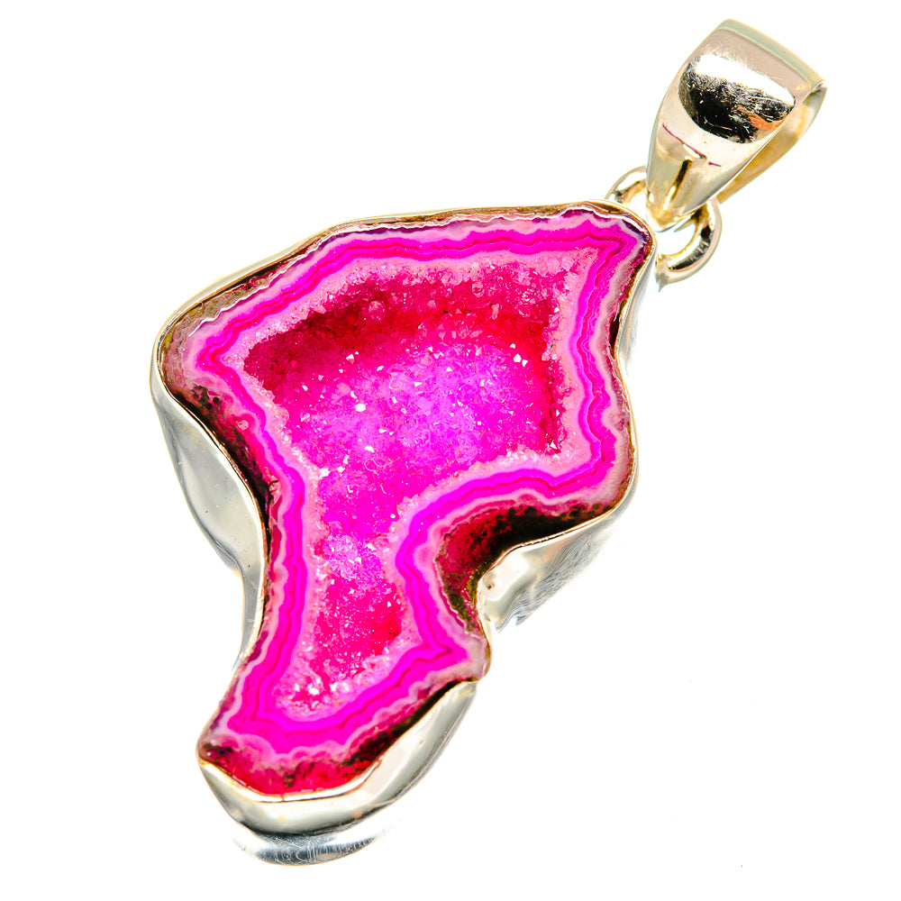 Pink Coconut Druzy Pendants handcrafted by Anasilvercos - PD8682