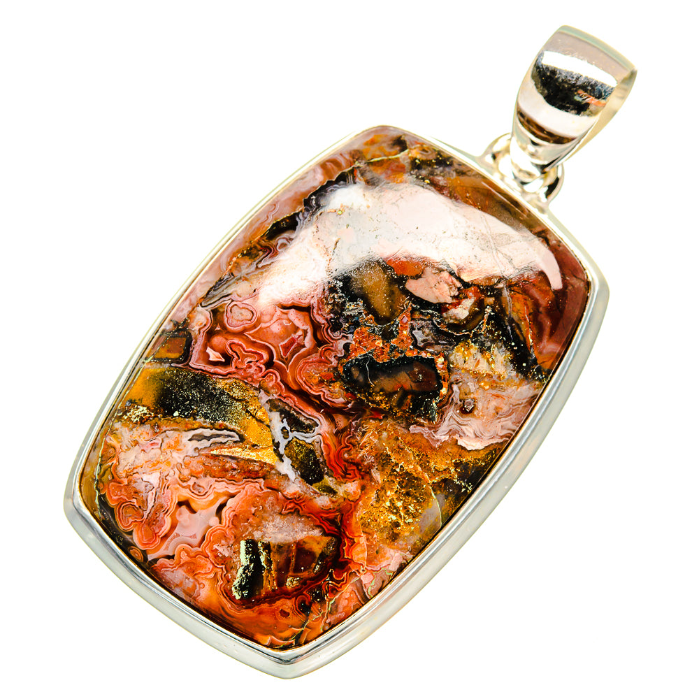 Crazy Lace Agate Pendants handcrafted by Anasilvercos - PD8716