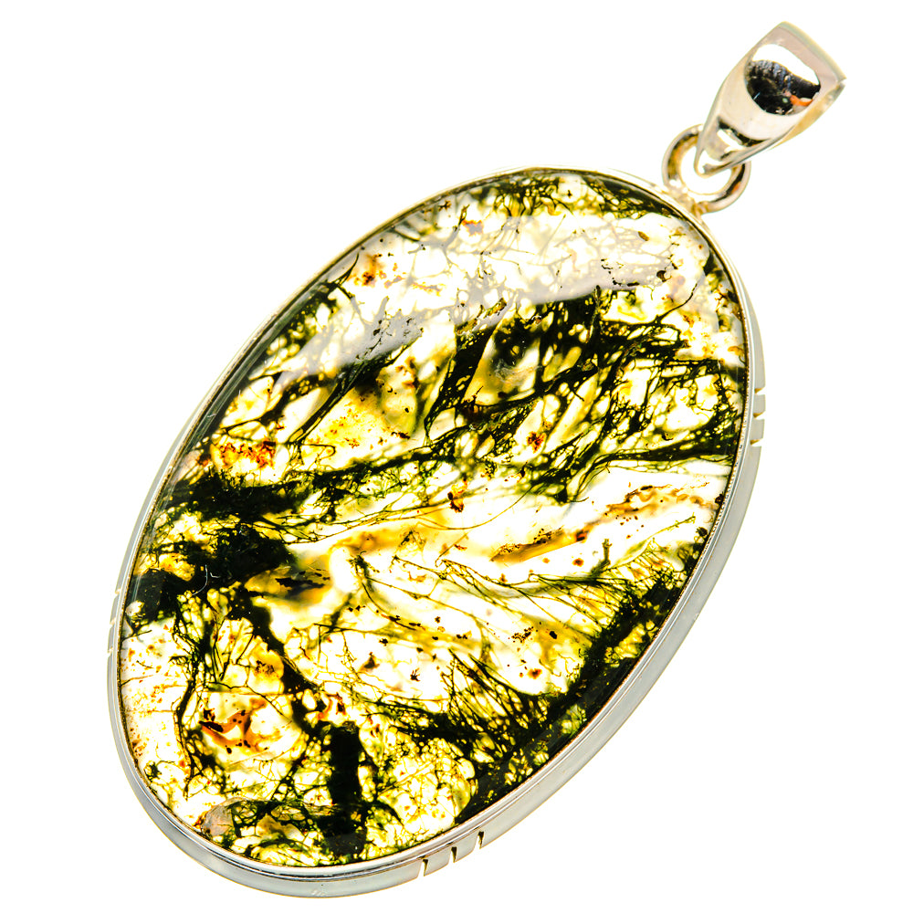 Green Moss Agate Pendants handcrafted by Anasilvercos - PD8765