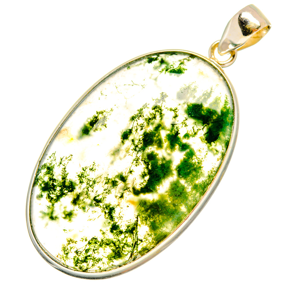 Green Moss Agate Pendants handcrafted by Anasilvercos - PD8766