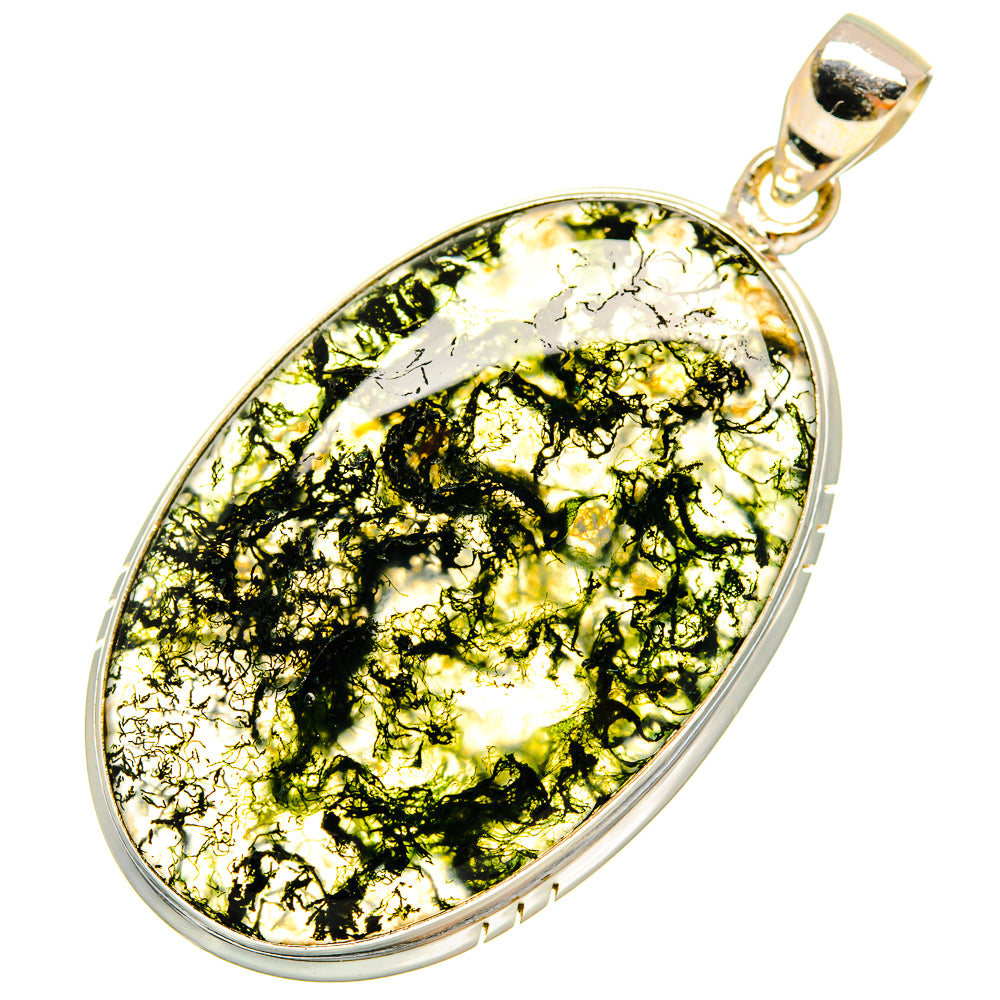 Green Moss Agate Pendants handcrafted by Anasilvercos - PD8768
