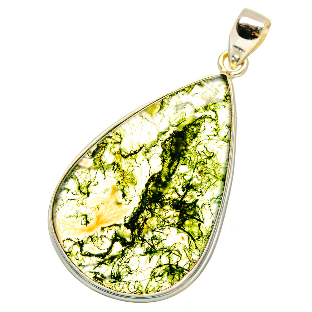 Green Moss Agate Pendants handcrafted by Anasilvercos - PD8798