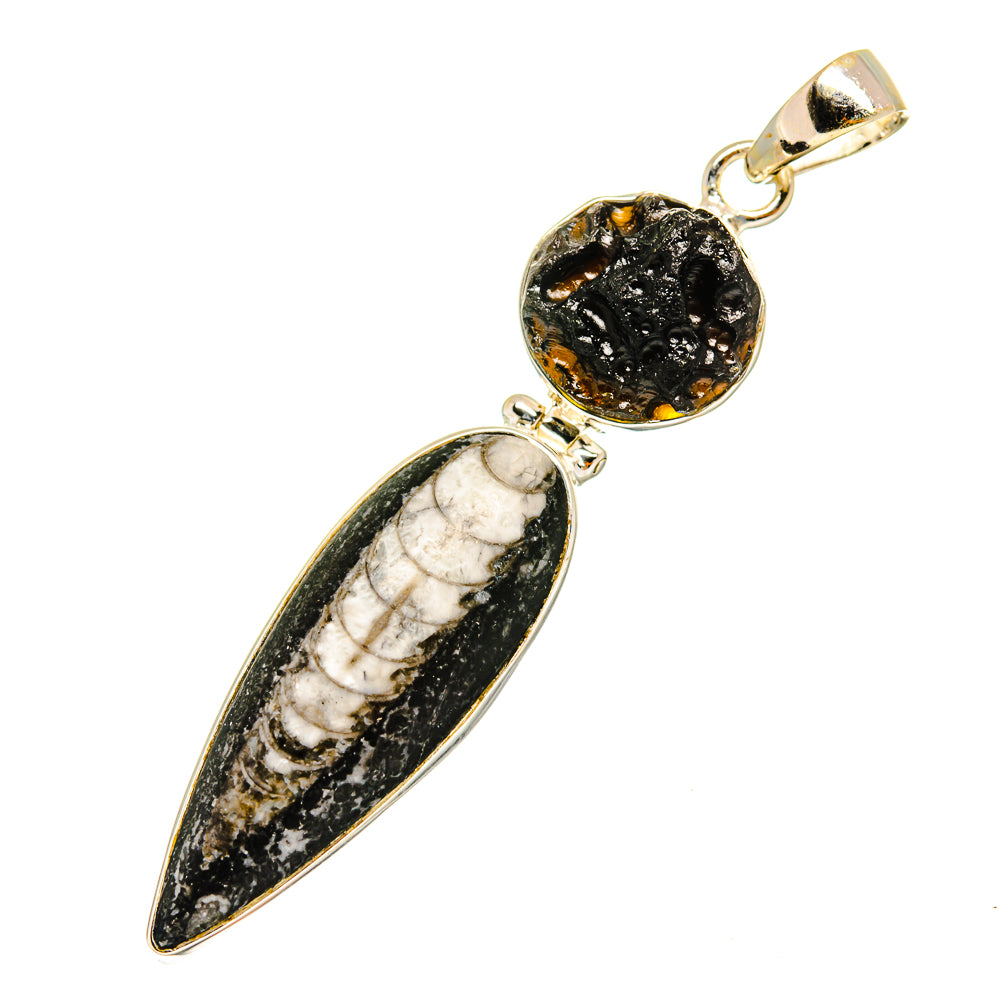 Orthoceras Fossil Pendants handcrafted by Anasilvercos - PD8803