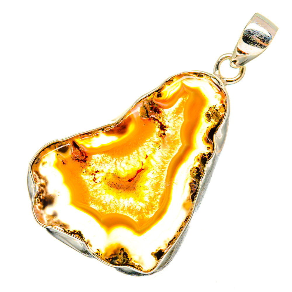 Yellow Geode Slice Pendants handcrafted by Anasilvercos - PD8820