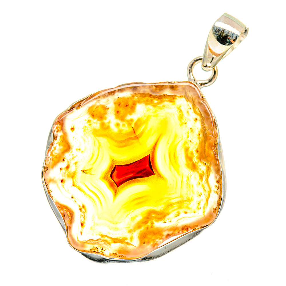 Yellow Geode Slice Pendants handcrafted by Anasilvercos - PD8821