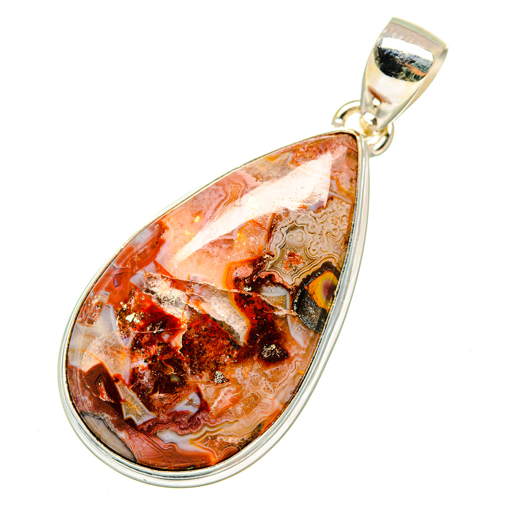 Crazy Lace Agate Pendants handcrafted by Anasilvercos - PD8825