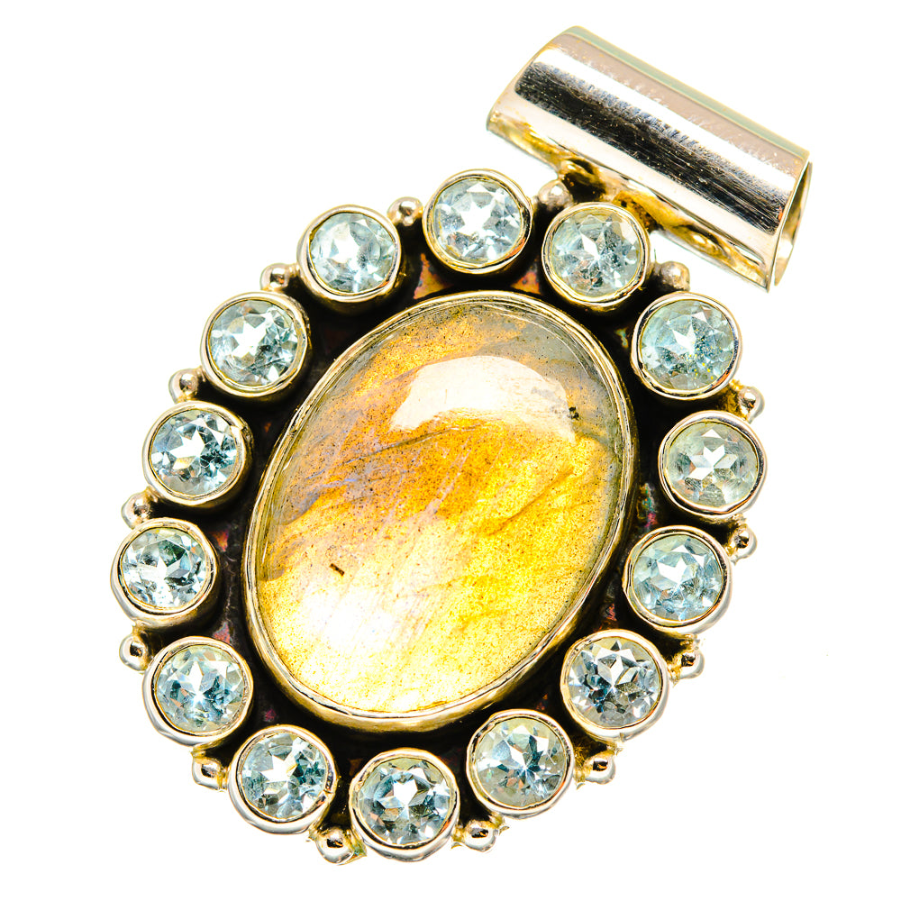 Labradorite, Blue Topaz Pendants handcrafted by Anasilvercos - PD8850