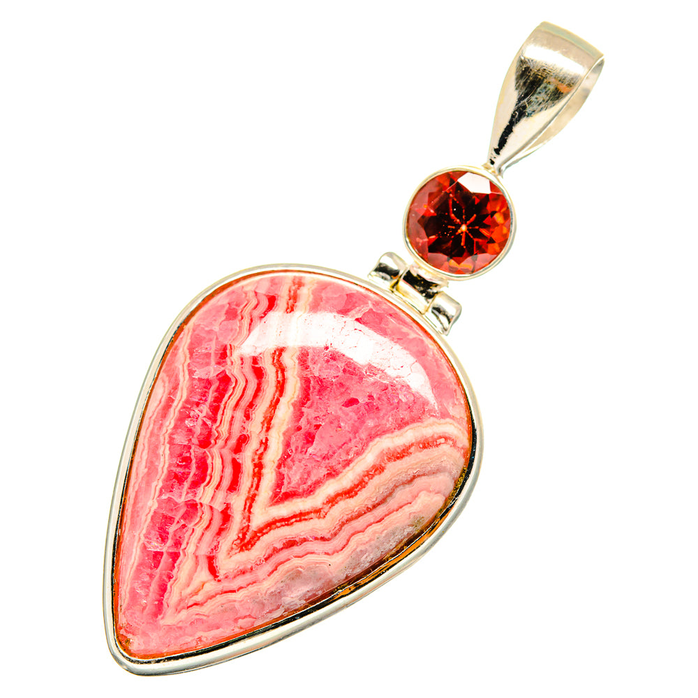 Rhodochrosite, Garnet Pendants handcrafted by Anasilvercos - PD8881