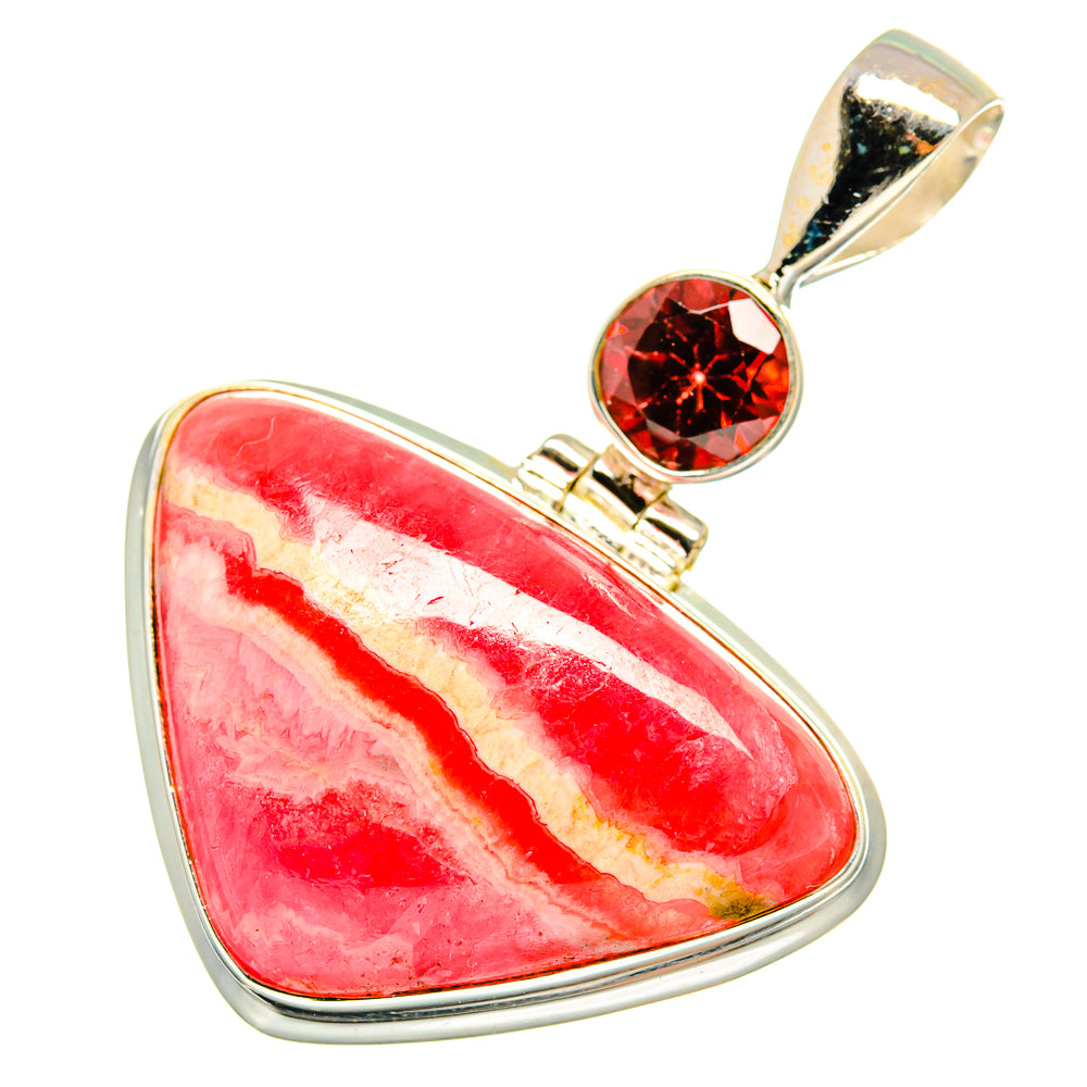 Rhodochrosite, Garnet Pendants handcrafted by Anasilvercos - PD8883