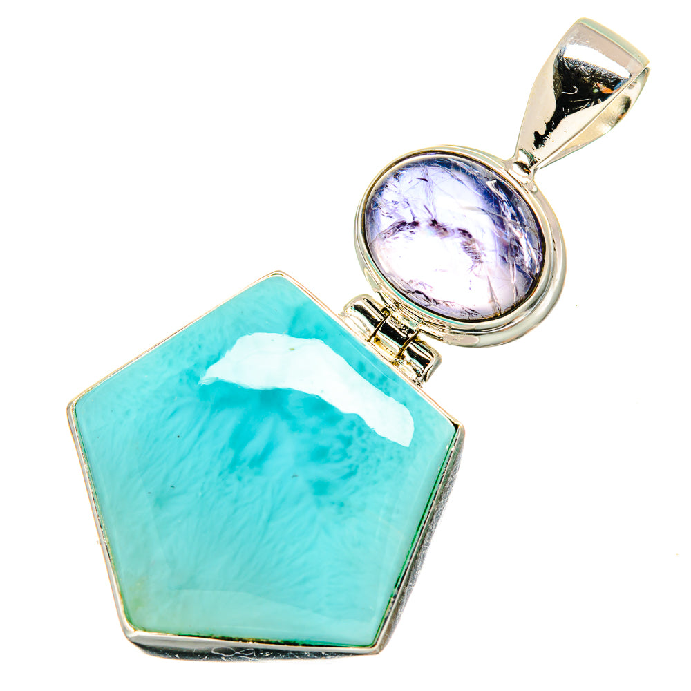 Larimar, Tanzanite Pendants handcrafted by Anasilvercos - PD8915