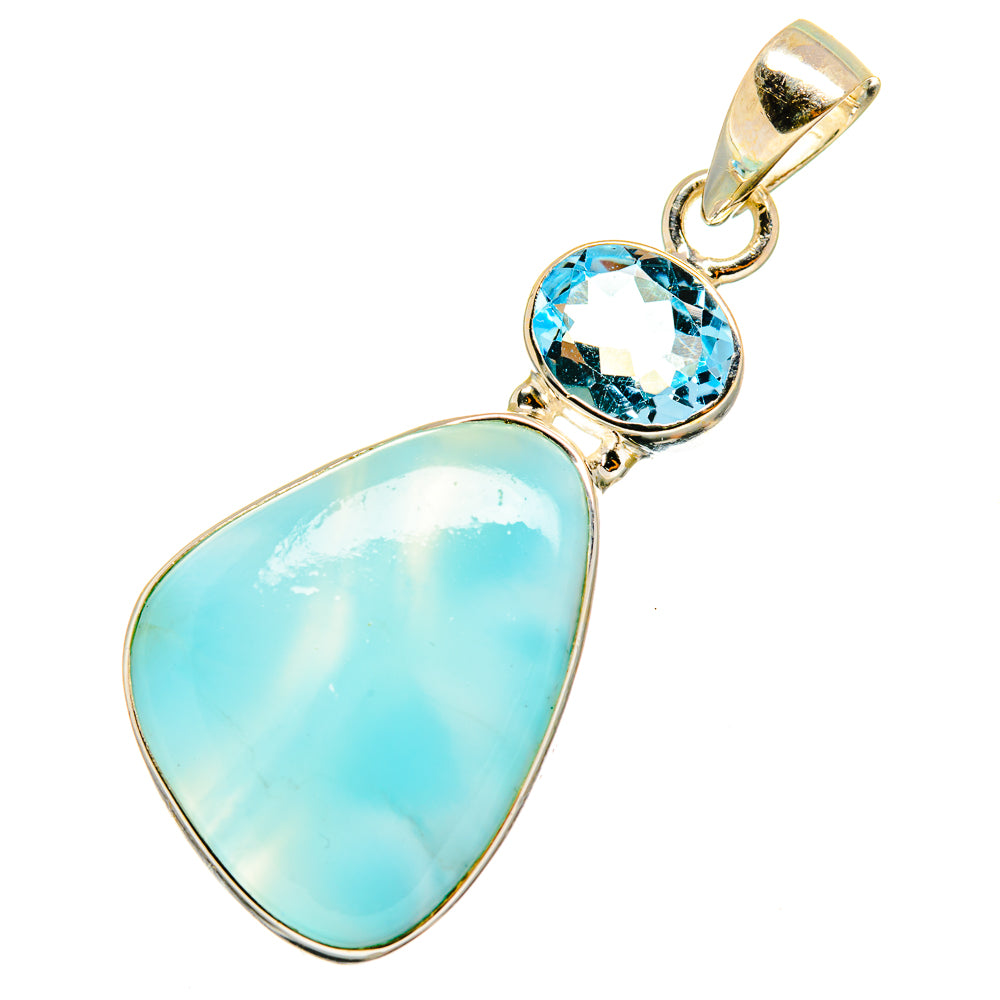 Larimar, Blue Topaz Pendants handcrafted by Anasilvercos - PD8917