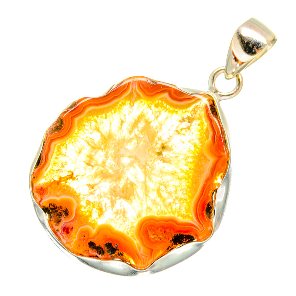Yellow Geode Slice Pendants handcrafted by Anasilvercos - PD8948