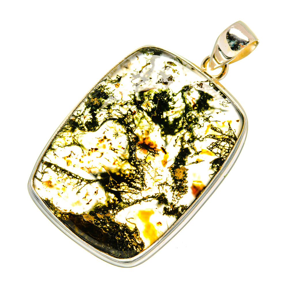 Green Moss Agate Pendants handcrafted by Anasilvercos - PD8958
