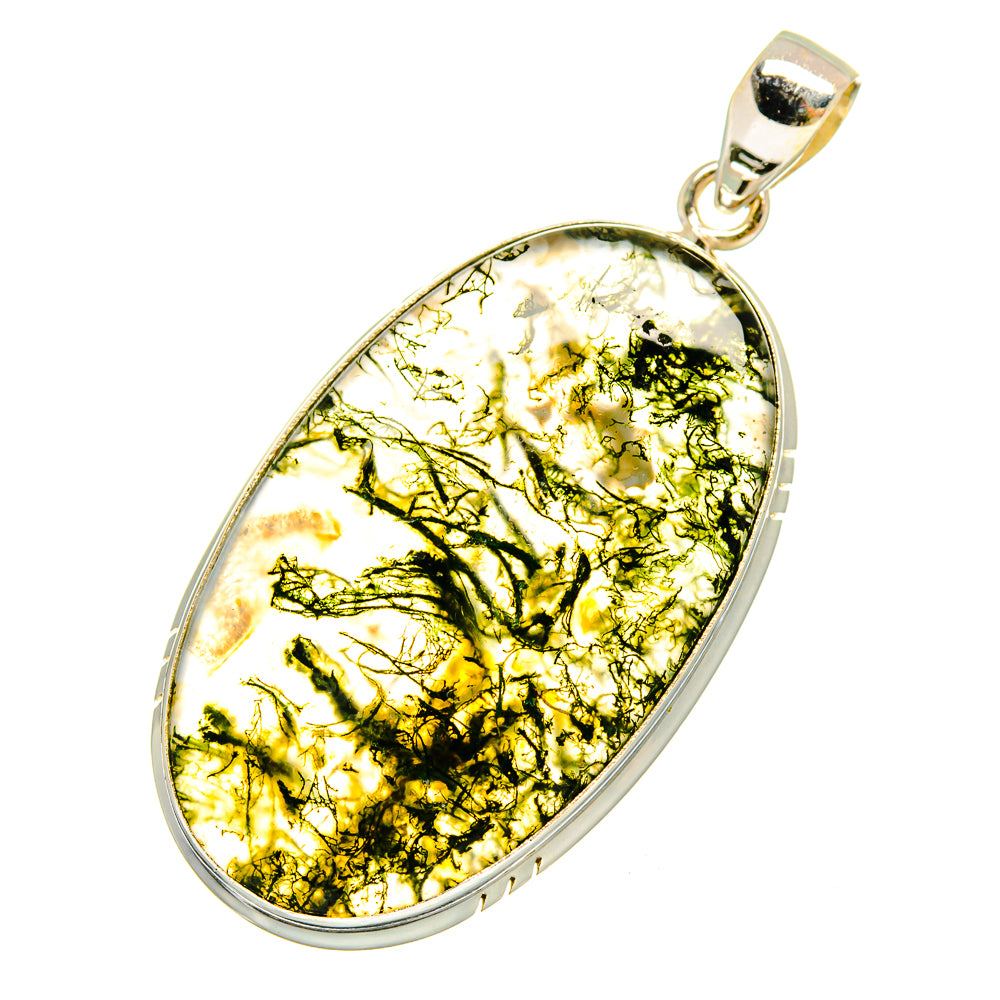 Green Moss Agate Pendants handcrafted by Anasilvercos - PD8959