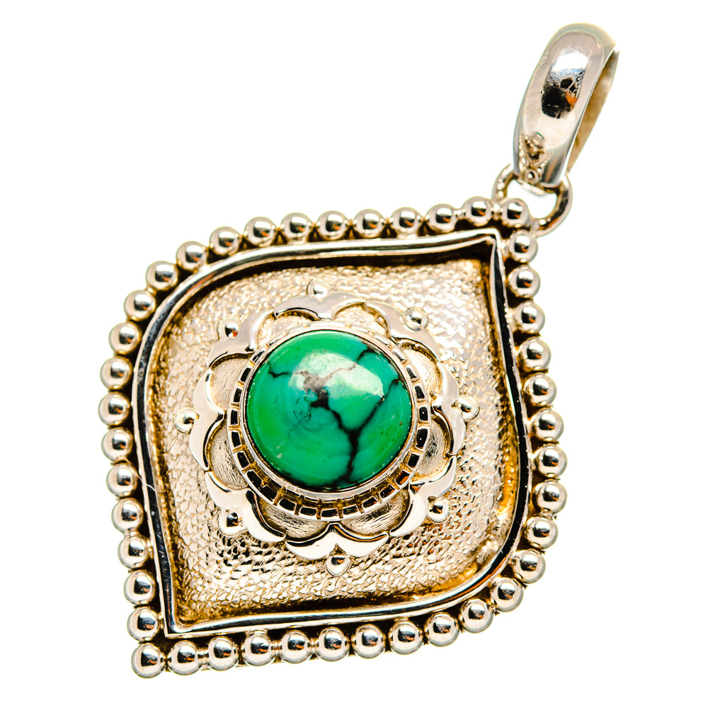 Tibetan Turquoise Pendants handcrafted by Anasilvercos - PD9087