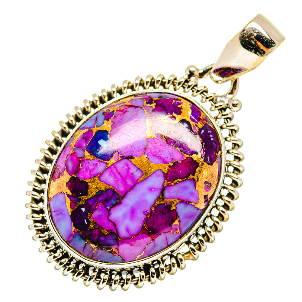 Purple Composite Turquoise Pendants handcrafted by Anasilvercos - PD9192