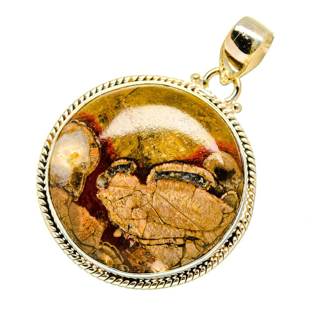 Mushroom Rhyolite Pendants handcrafted by Anasilvercos - PD9198