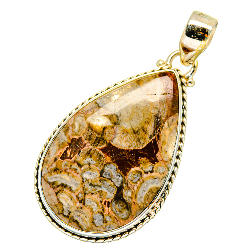 Mushroom Rhyolite Pendants handcrafted by Anasilvercos - PD9216