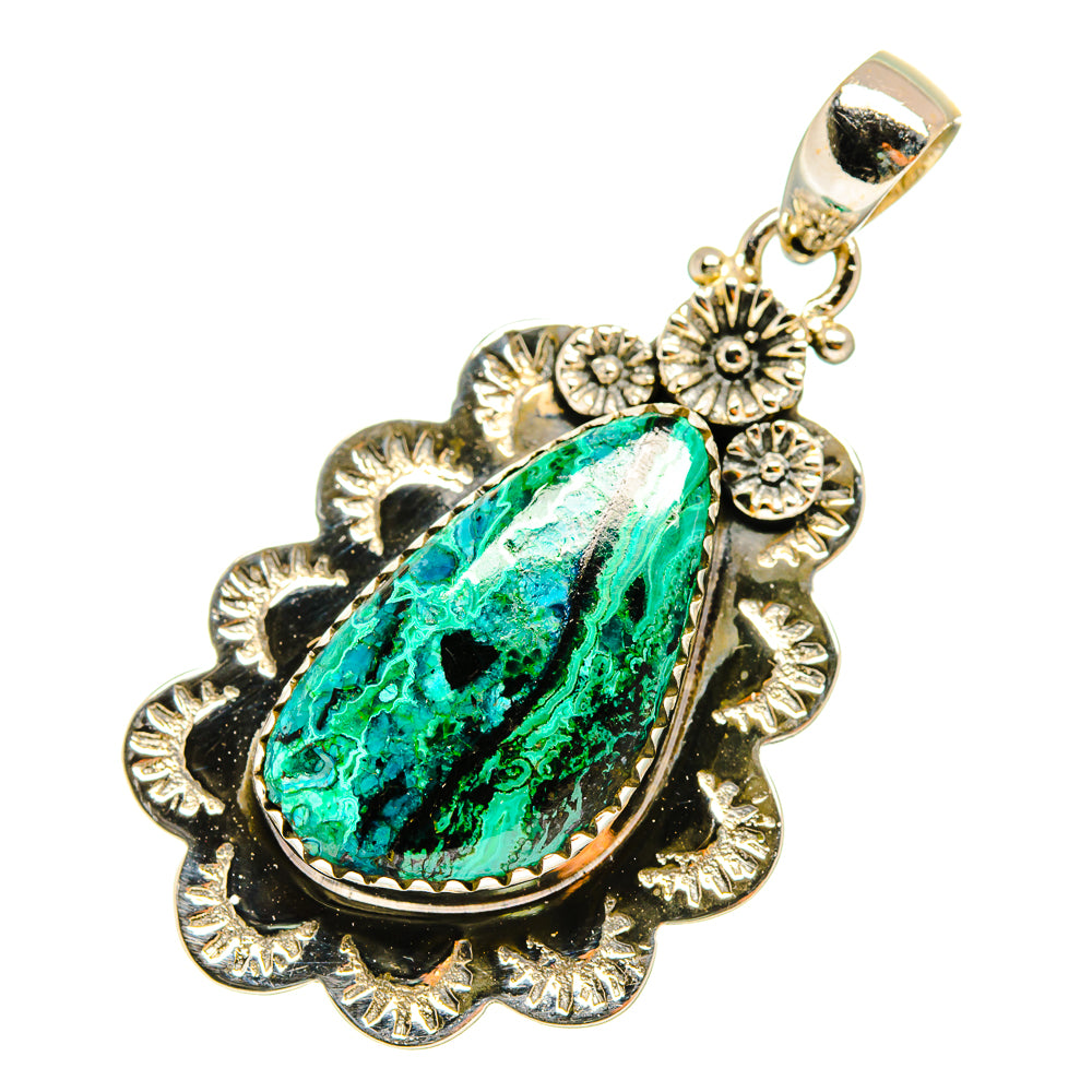 Malachite In Chrysocolla Pendants handcrafted by Anasilvercos - PD9227