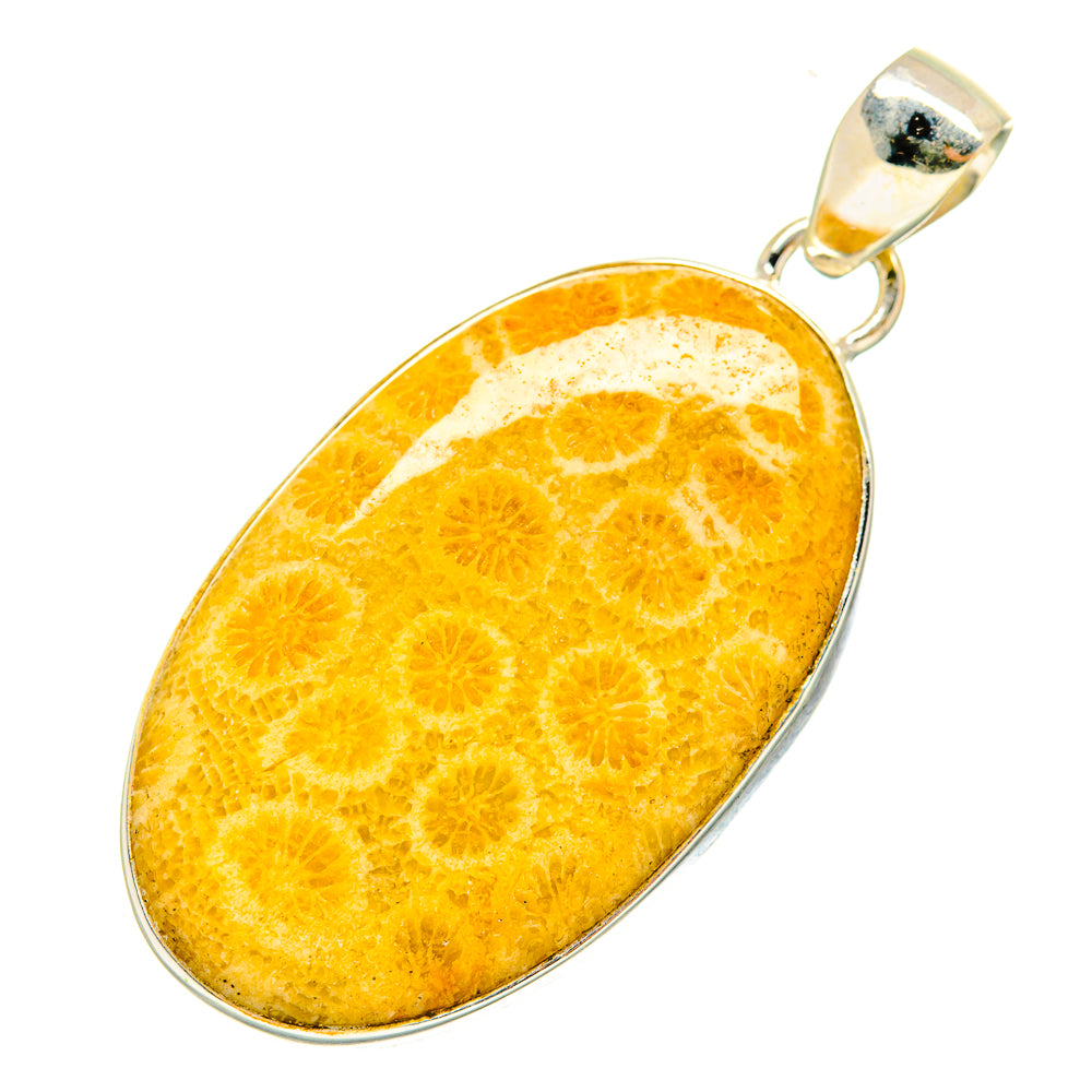 Fossil Coral Pendants handcrafted by Anasilvercos - PD9236