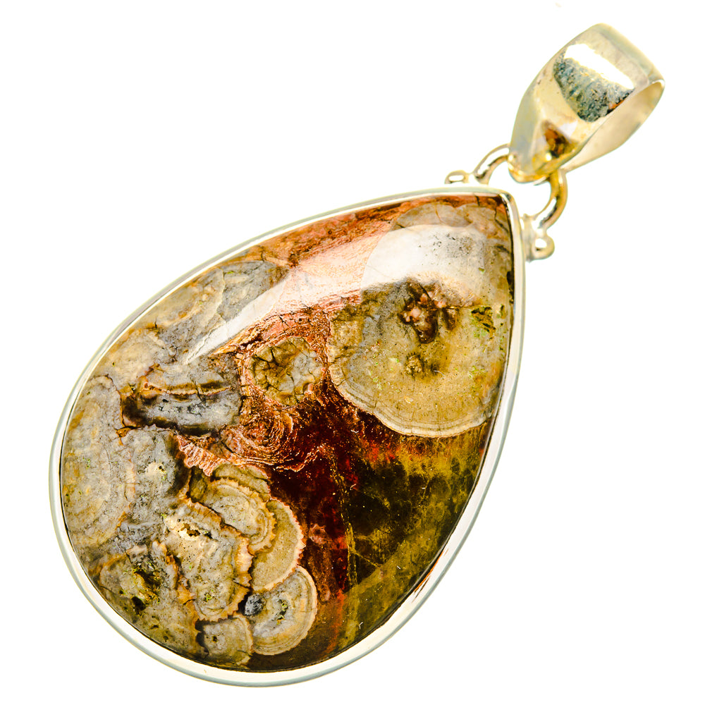 Mushroom Rhyolite Pendants handcrafted by Anasilvercos - PD9240