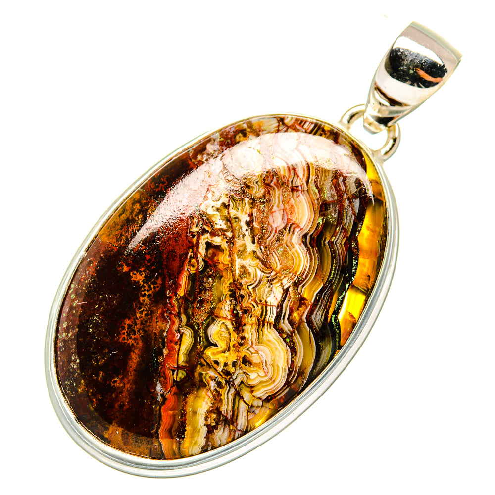 Crazy Lace Agate Pendants handcrafted by Anasilvercos - PD9244