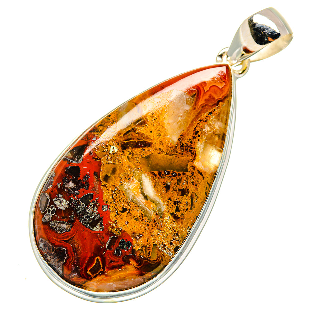 Crazy Lace Agate Pendants handcrafted by Anasilvercos - PD9264