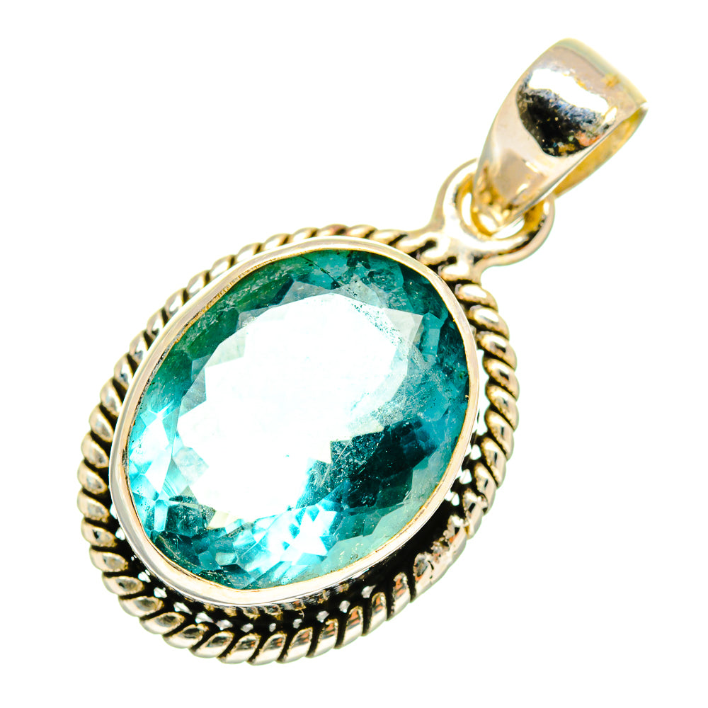 Blue Topaz Pendants handcrafted by Anasilvercos - PD9474