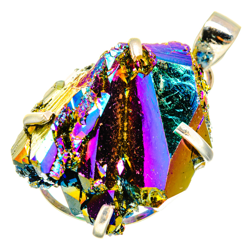 Titanium Sunshine Druzy Pendants handcrafted by Anasilvercos - PD9497