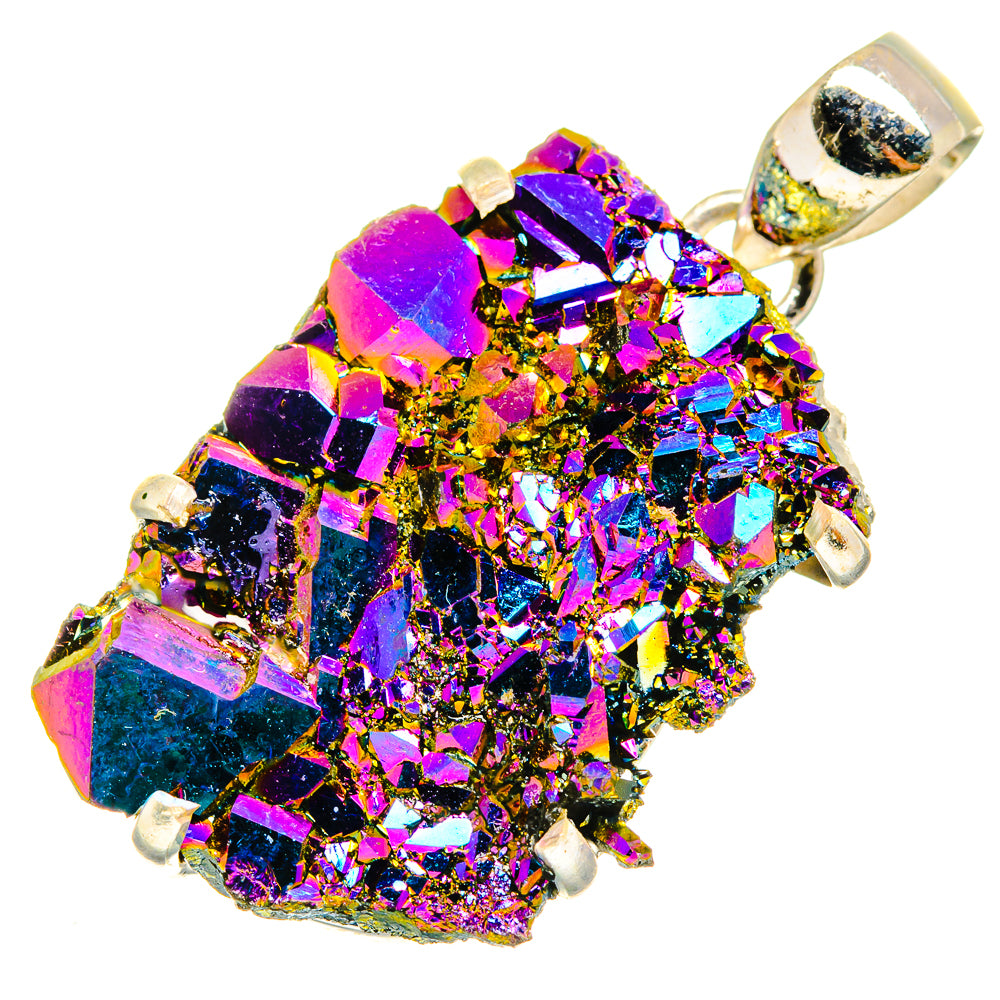 Titanium Sunshine Druzy Pendants handcrafted by Anasilvercos - PD9498