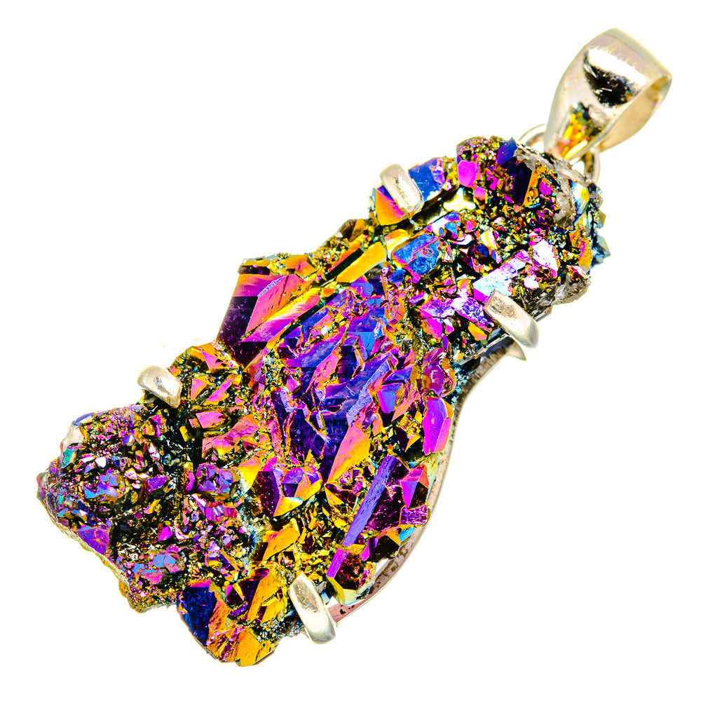 Titanium Sunshine Druzy Pendants handcrafted by Anasilvercos - PD9499