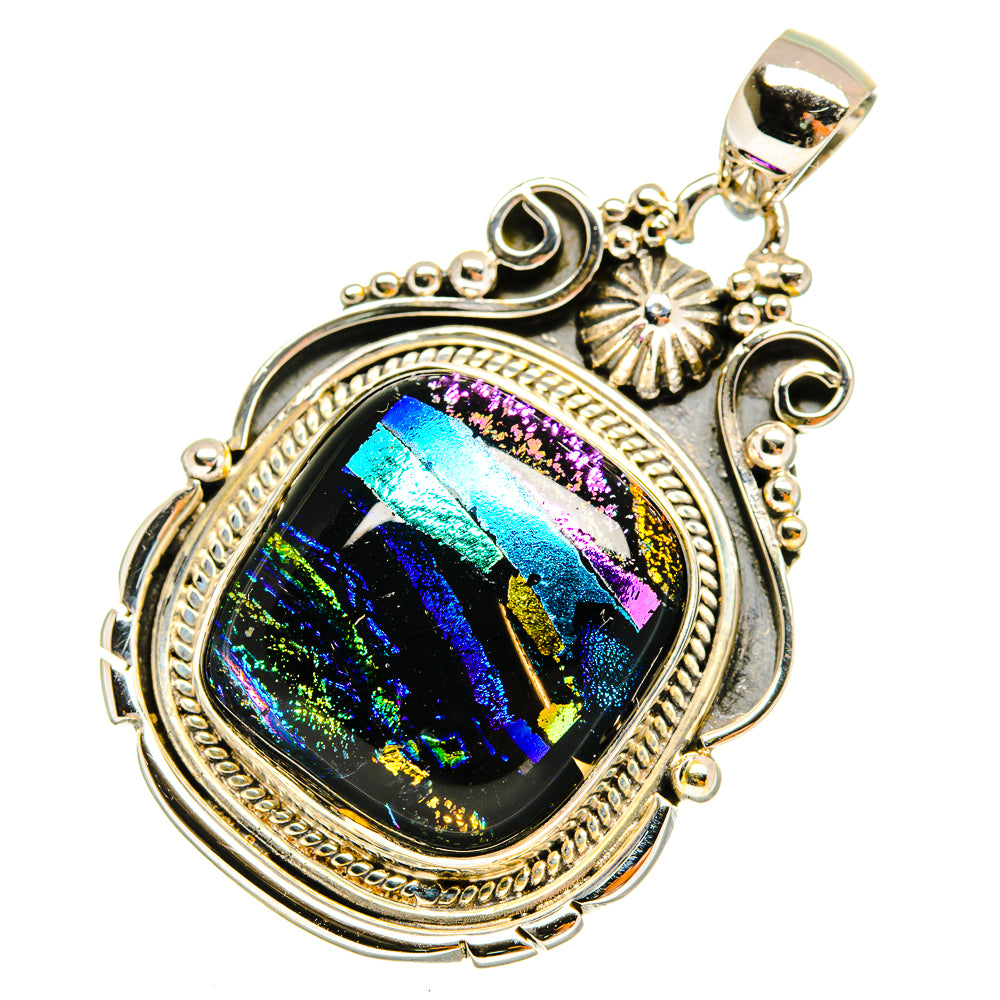 Dichroic Glass Pendants handcrafted by Anasilvercos - PD9585