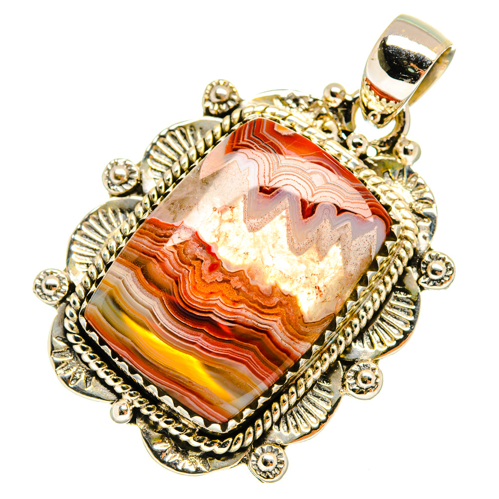 Crazy Lace Agate Pendants handcrafted by Anasilvercos - PD9600