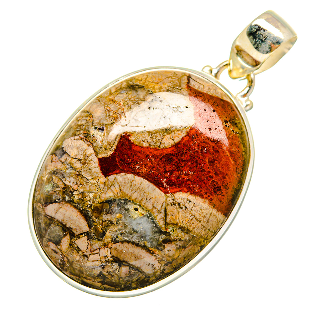 Mushroom Rhyolite Pendants handcrafted by Anasilvercos - PD9603