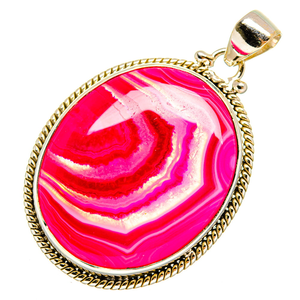 Pink Botswana Agate Pendants handcrafted by Anasilvercos - PD9615