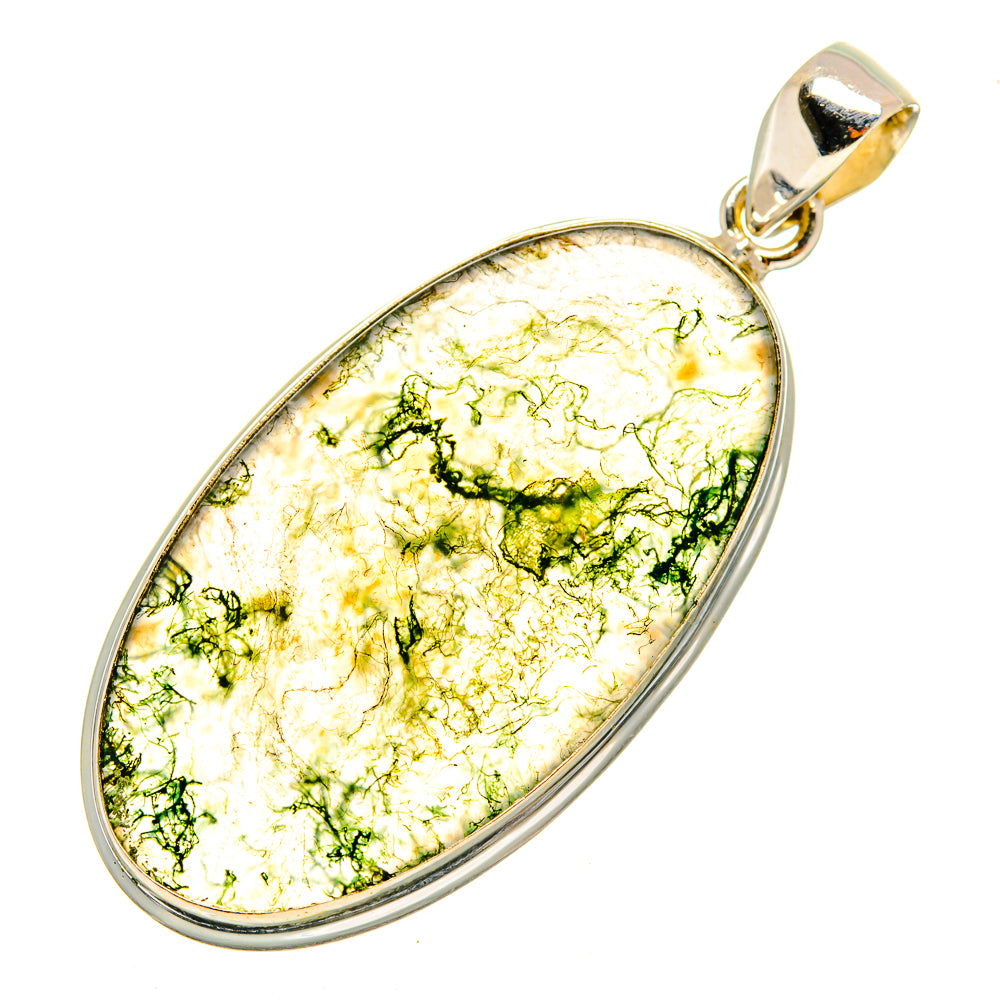 Green Moss Agate Pendants handcrafted by Anasilvercos - PD9641