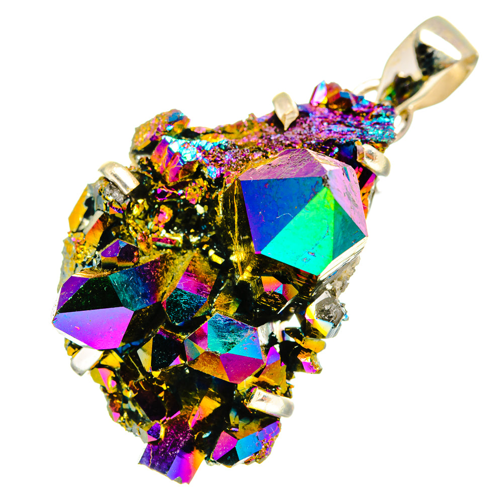 Titanium Sunshine Druzy Pendants handcrafted by Anasilvercos - PD9674