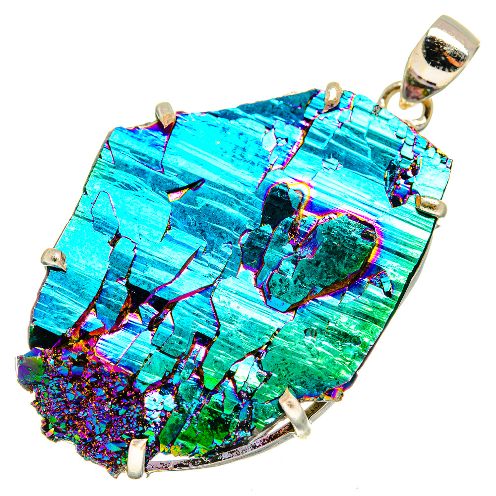 Titanium Sunshine Druzy Pendants handcrafted by Anasilvercos - PD9677