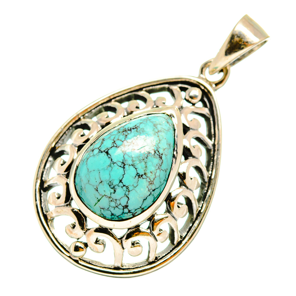 Tibetan Turquoise Pendants handcrafted by Anasilvercos - PD9813