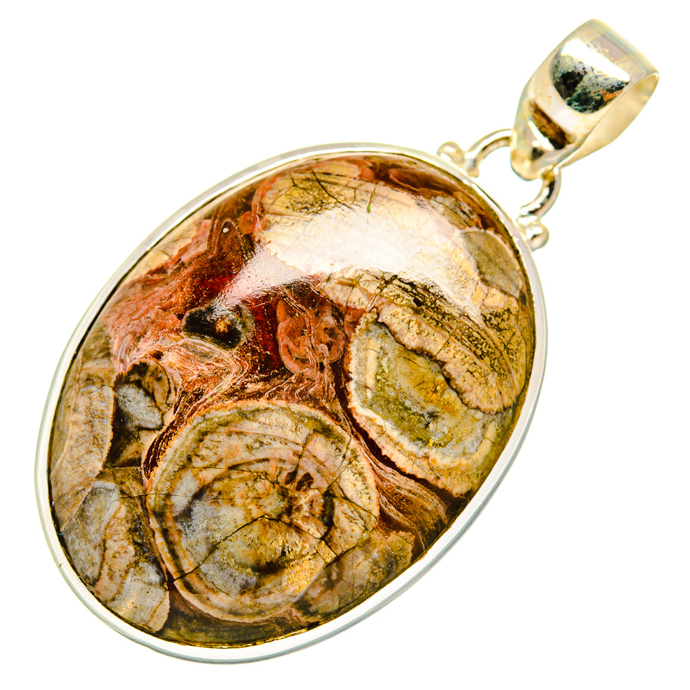 Mushroom Rhyolite Pendants handcrafted by Anasilvercos - PD9846