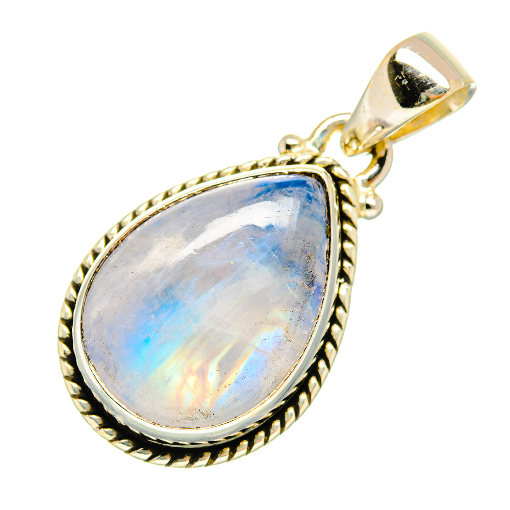 Rainbow Moonstone Pendants handcrafted by Anasilvercos - PD9877