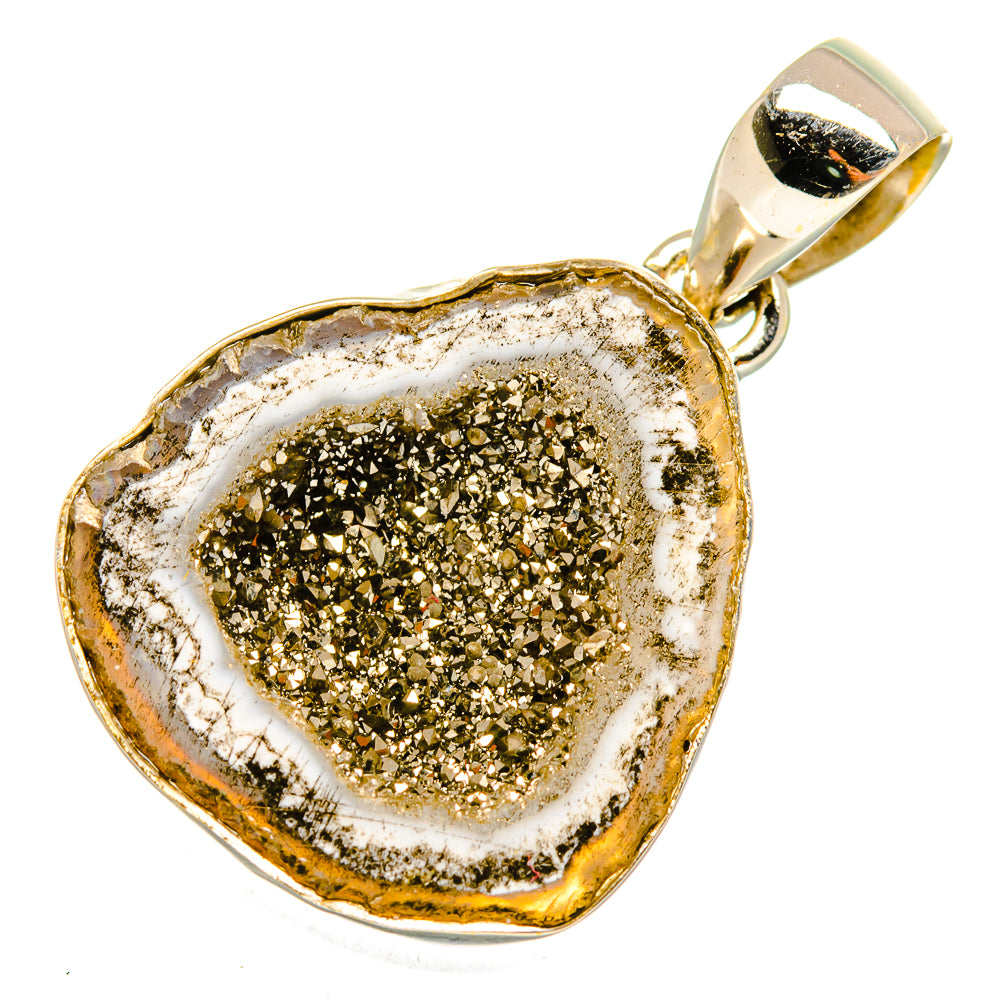 Pyrite Geode Druzy Pendants handcrafted by Anasilvercos - PD9881