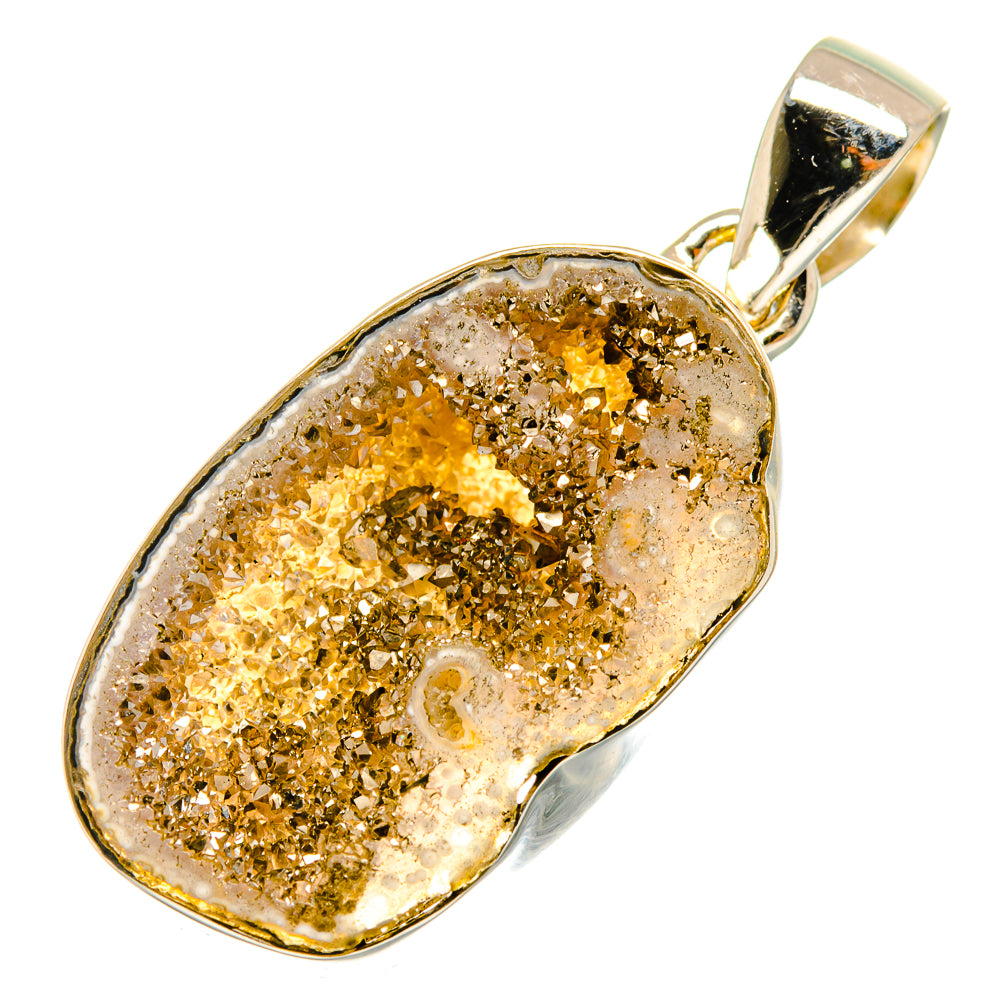 Pyrite Geode Druzy Pendants handcrafted by Anasilvercos - PD9903