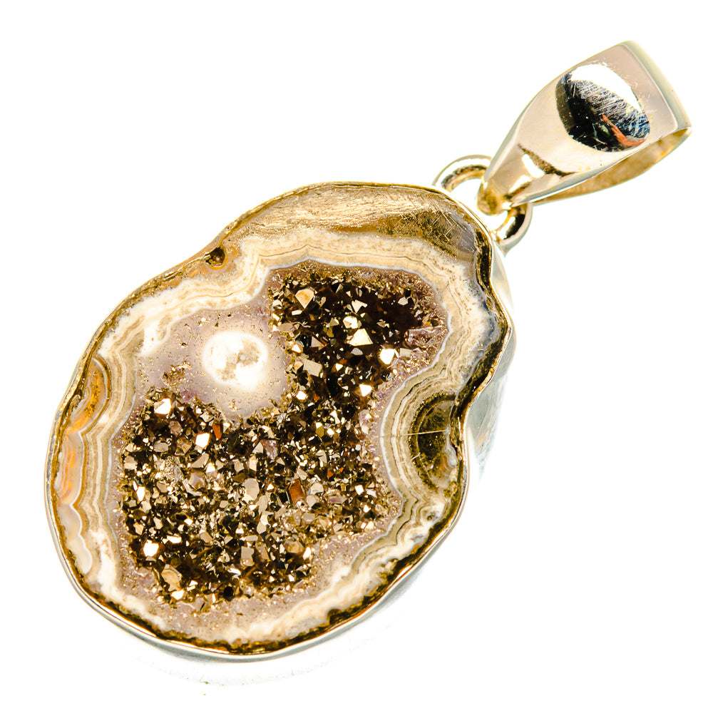 Pyrite Geode Druzy Pendants handcrafted by Anasilvercos - PD9909