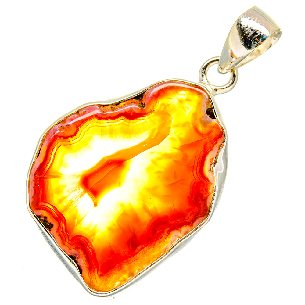 Orange Geode Slice Pendants handcrafted by Anasilvercos - PD9923