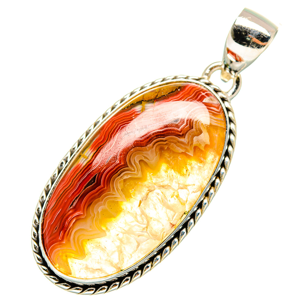 Crazy Lace Agate Pendants handcrafted by Anasilvercos - PD9990