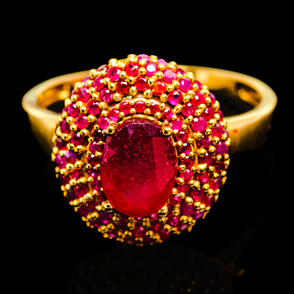 Glass Filled Ruby Rings handcrafted by Anasilvercos - R0596-RBY - Photo 2