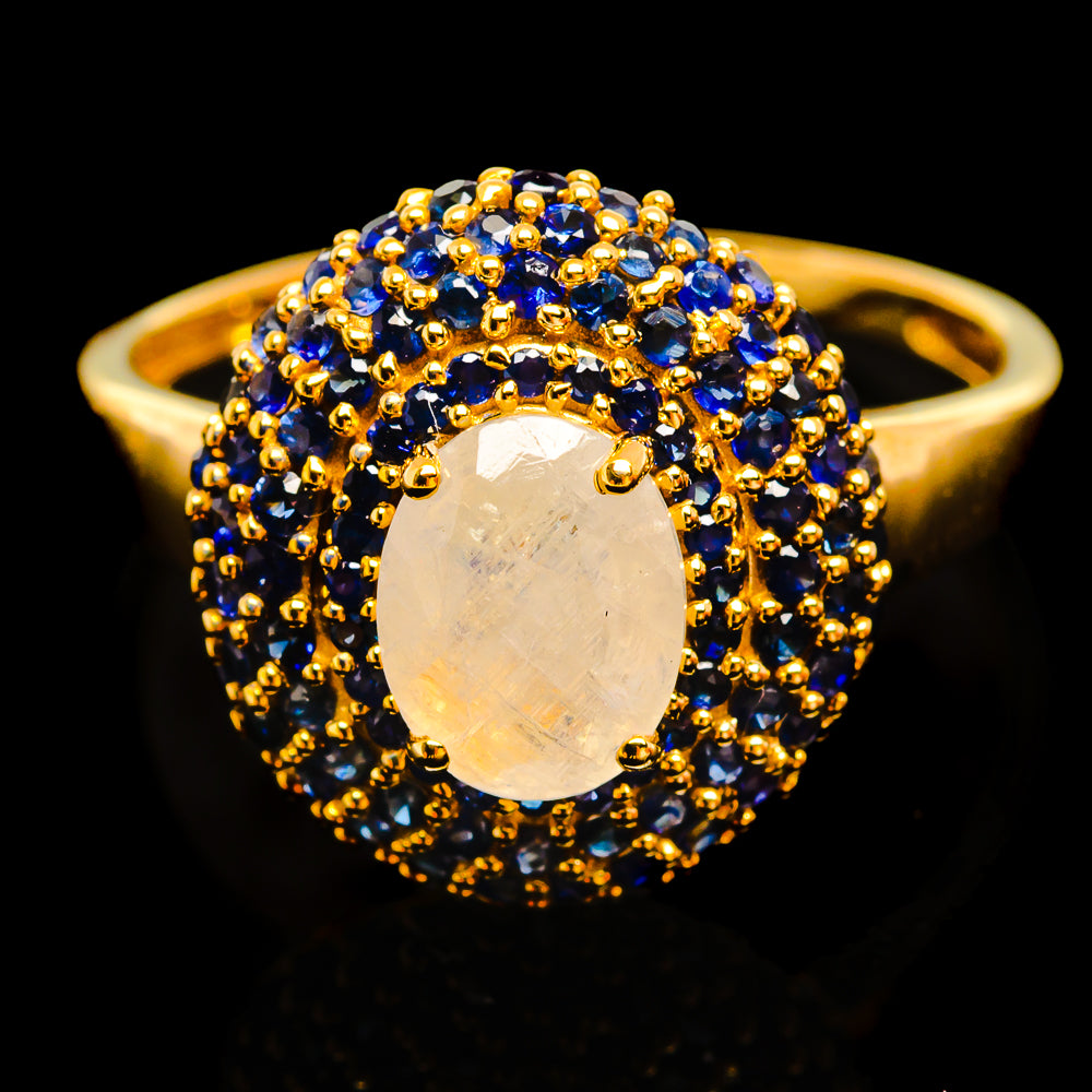 Rainbow Moonstone Rings handcrafted by Anasilvercos - R0596-RM - Photo 2
