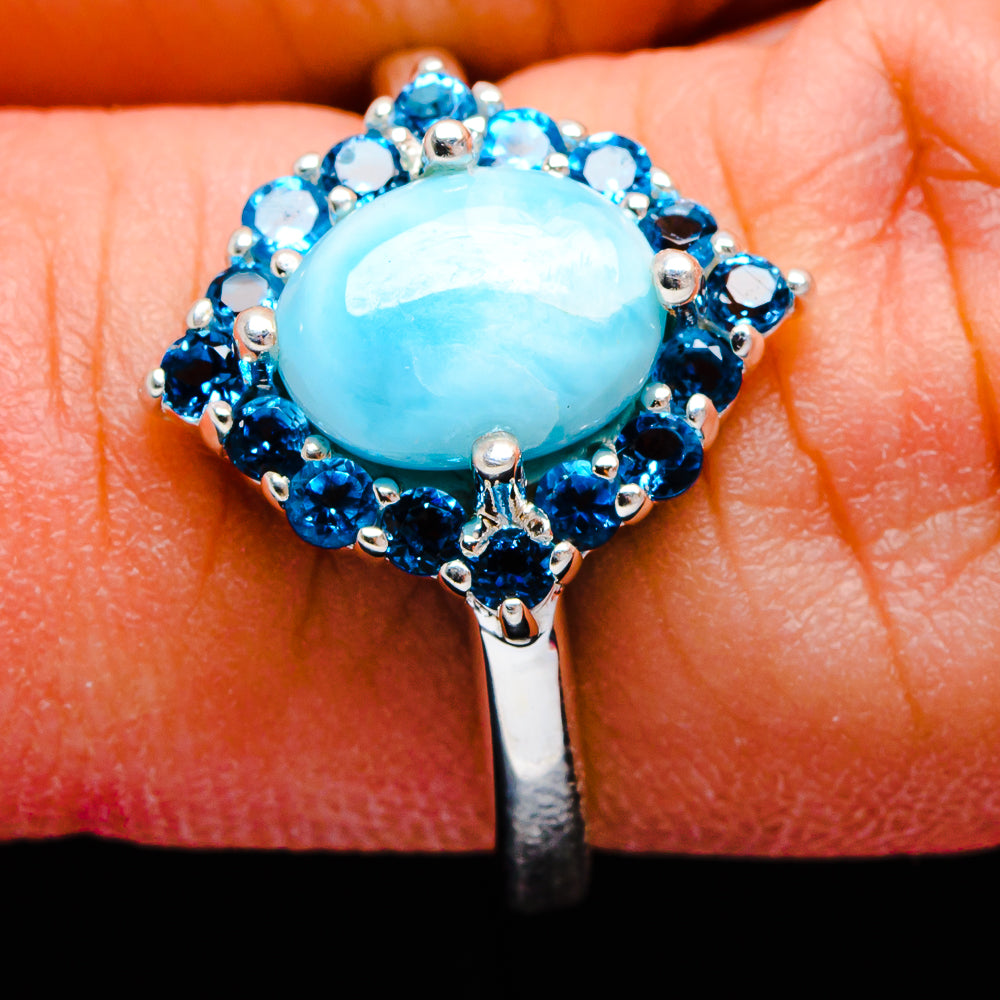 Larimar Rings handcrafted by Anasilvercos - R13032-LMR-SIZE-6 - Photo 3